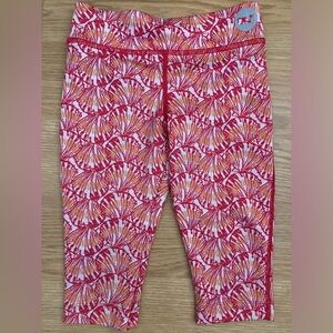 Vineyard Vines Performance Pink Orange Seashell Leggings Kids 4T